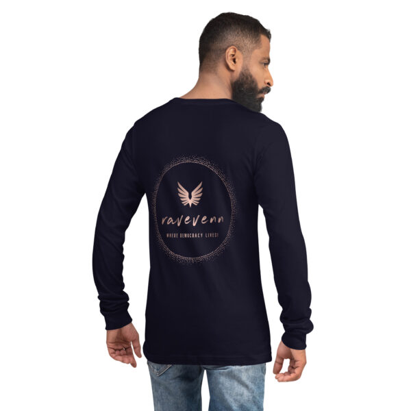 RaveVenn "Whatchu RaveVenn About? Unisex Long Sleeve Tee in Navy
