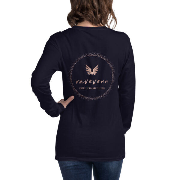 RaveVenn "Whatchu RaveVenn About? Unisex Long Sleeve Tee in Navy - Image 4