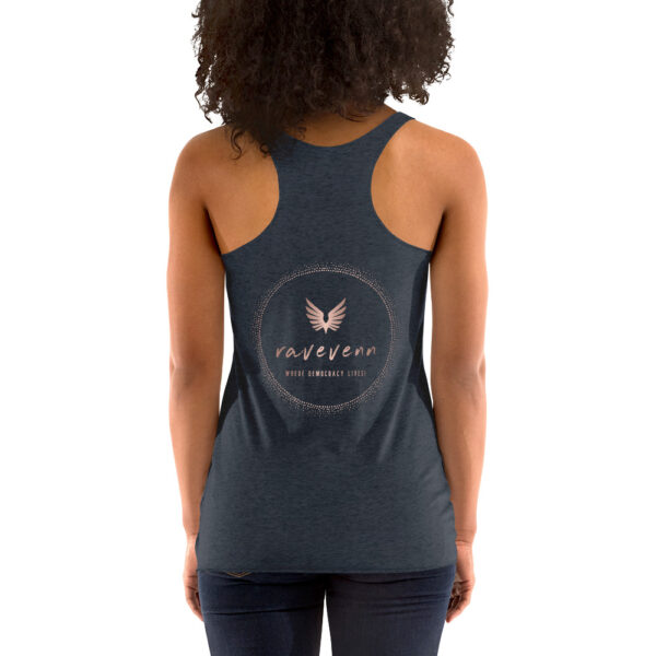 RaveVenn Logo Women's Racerback Tank in Vintage Navy - Image 5