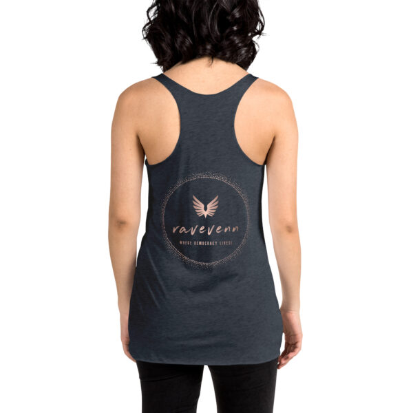 RaveVenn Logo Women's Racerback Tank in Vintage Navy - Image 6