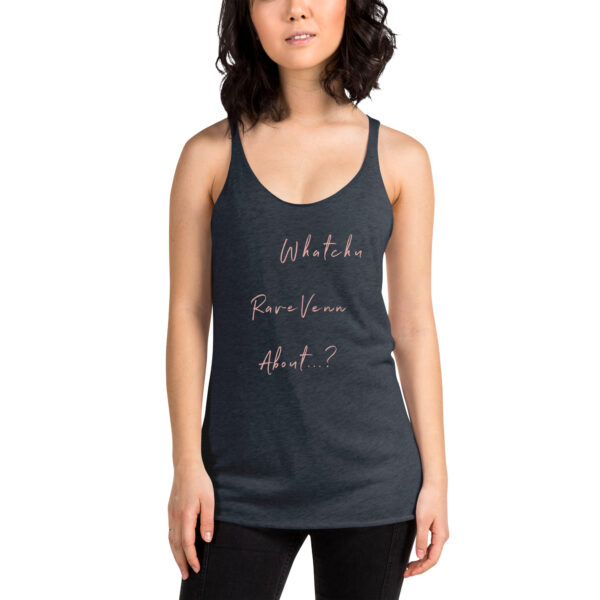 RaveVenn Logo Women's Racerback Tank in Vintage Navy - Image 3