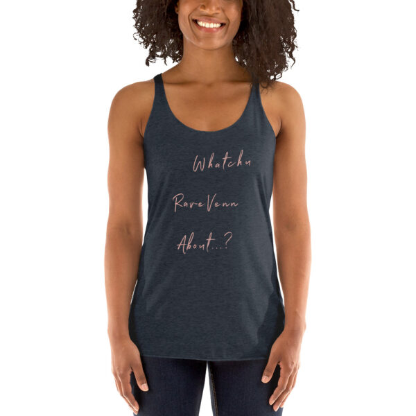 RaveVenn Logo Women's Racerback Tank in Vintage Navy - Image 4